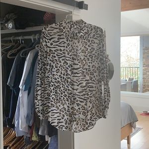 Equipment Cheetah Print Blouse
